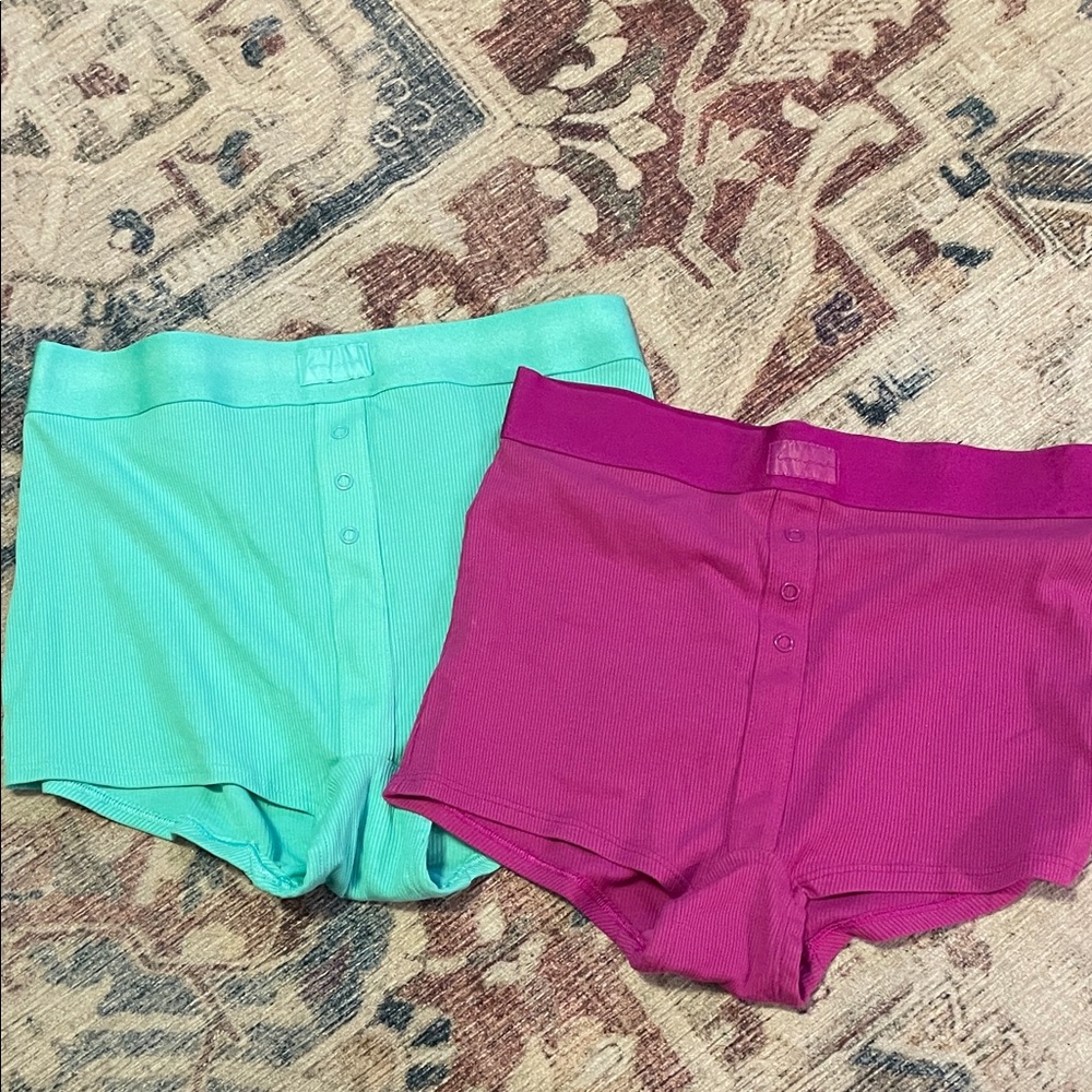PINK Victoria's Secret Aqua and Fuchsia Boyshorts